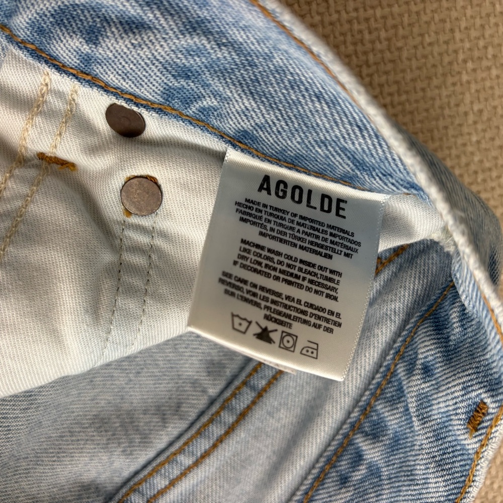 Agolde Light Wash  Denim Shorts - Picture 3 of 4
